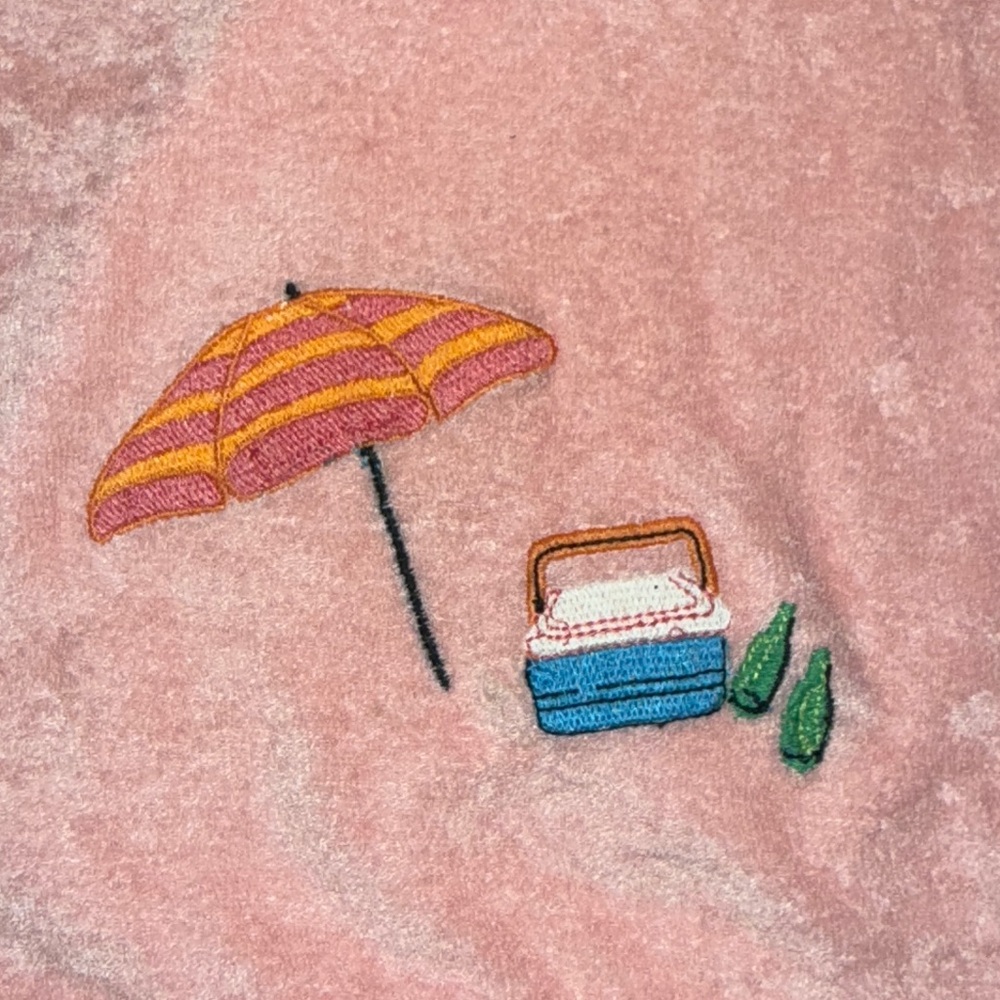 Celandine Pink Hooded Terry Crop Sweatshirt with Flamingo Embroidery - Picture 11 of 15